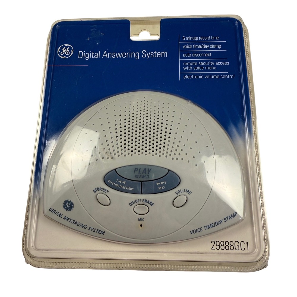 GE Digital‎ Answering System White Voice Time Day Stamp 29888GC1-A New NIB